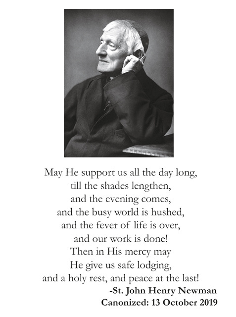 St. John Henry Newman Prayer Card